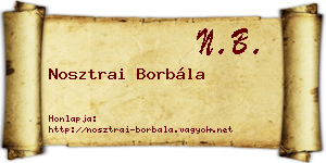 Nosztrai Borbála névjegykártya